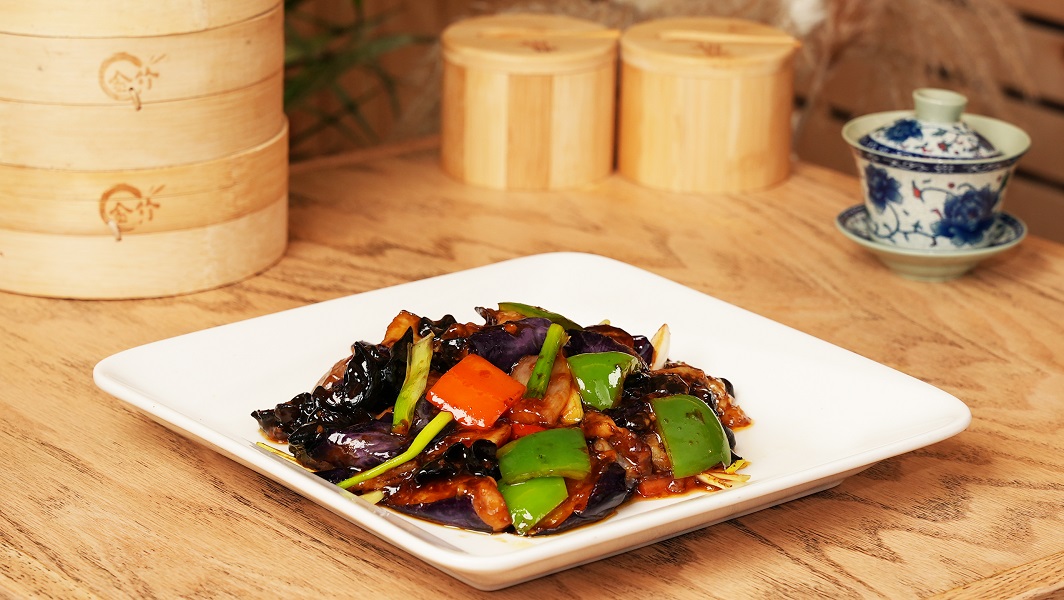 steam nyc eggplant w. garlic sauce